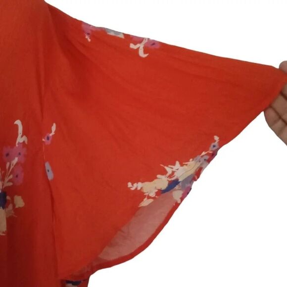 Mod Cloth Breezy Tendency Crop Top Floral Tie Front Oversized Drapey Size 2X - Picture 8 of 10